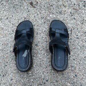 Eastland Black Leather Slide Sandals